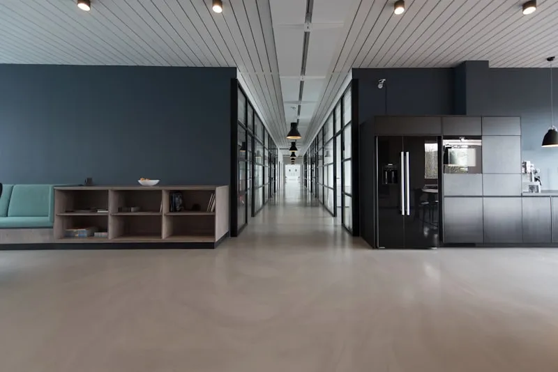 Commercial door with exit hardware and door closer